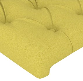 Cabeceira de cama c/ luzes LED tecido 100x7x78/88 cm verde