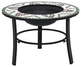 vidaXL Braseira em mosaico 68 cm cerâmica verde