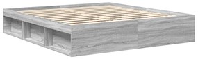 Estrutura de cama 200x200 cm cinzento sonoma