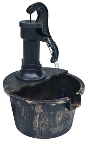 vidaXL Fonte de água para jardim aspeto barrica com bomba