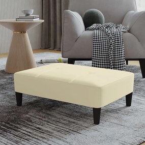 vidaXL Apoio de pés 78x56x32 cm couro artificial cor creme