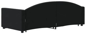 Sofá-cama com gavetão 90x200 cm veludo preto