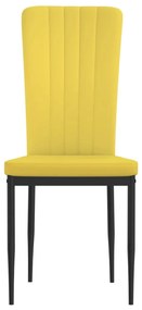 Cadeiras de jantar 2 pcs veludo amarelo mostarda