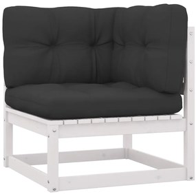 9 pcs conjunto lounge de jardim c/ almofadões pinho maciço