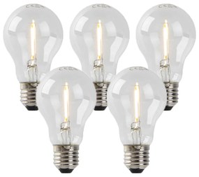Conjunto de 5 Lâmpadas LED E27 A60 1W 80lm 2200K