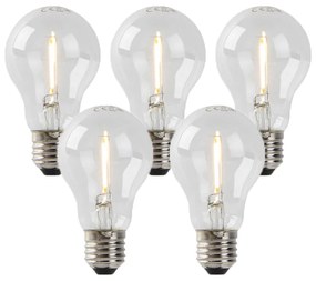 Conjunto de 5 lâmpadas de filamento LED E27 A60 1W 80 lm 2200K