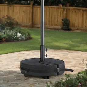 Suporte base para guarda-sol, pode ser enchido com areia 55,1 x 55,1 x 40,1 cm preto