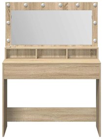 Mesa de Maquilhagem com Luzes LED Carvalho Sonoma 100x41x135 cm
