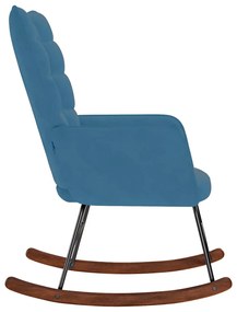Cadeira de baloiço veludo azul