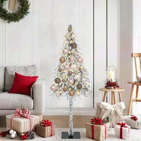 vidaXL Árvore de Natal com luzes de tira LED Branco 120 cm PE