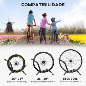 Estacionamento para Bicicletas Suporte para Bicicletas de Aço para Interior e Exterior 59x41x38 cm Preto