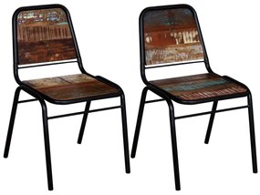 Cadeiras de jantar 2 pcs madeira recuperada maciça
