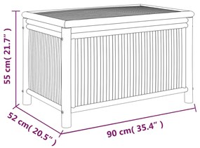 Caixa de arrumação para jardim 90x52x55 cm bambu