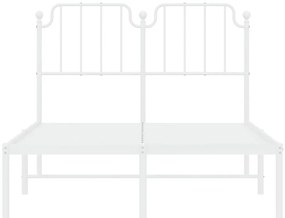 Estrutura de cama com cabeceira 120x190 cm metal branco