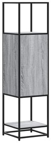 Armário alto 35,5x35x139 cm madeira e metal cinza sonoma