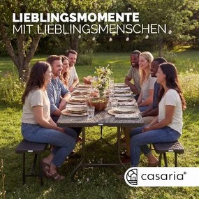 Conjunto de mesa e banco para Campismo Malmö, efeito rattan, preto