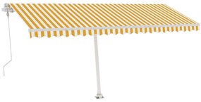 Toldo automático independente 500x350 cm amarelo e branco