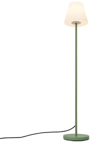 Candeeiro de pé para exterior verde com abajur branco IP65 - Virginia Moderno