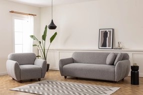 Sofá 3 Lugares "Stockholm" - Cinzento Claro com Pernas em Faia - 223x8