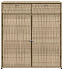 Armário de arrumação para jardim 105x55x113 cm vime PE bege