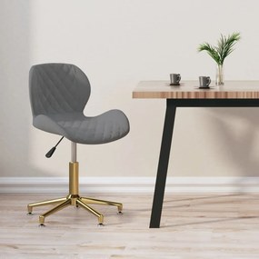 335041 vidaXL Swivel Dining Chair Dark Grey Velvet