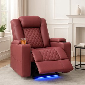 Poltrona Relax Elétrica Reclinável Sintra – Vermelho – Com Massagem, L
