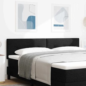 vidaXL Cabeceira LED estofada com botões pretos de 90 cm