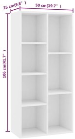 Estante 50x25x106 cm derivados de madeira branco