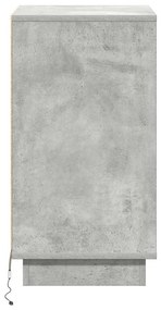 Armário de Canto com LED Cinza Concreto 39x34,5x65 cm Madeira Engenhei
