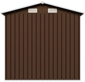 Abrigo de jardim 204x132x186 cm aço castanho