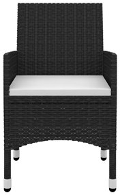 7 pcs conjunto de jantar p/ jardim c/ almofadões vime PE/vidro