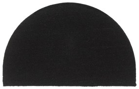 vidaXL Tapete de porta semicircular 50x80 cm fibra coco tufada preto