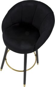 BANCO DE BAR PRAGUE 55X56X104 CM PRETO E DOURADO
