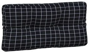 Almofadões para sofá de paletes 5 pcs tecido xadrez preto