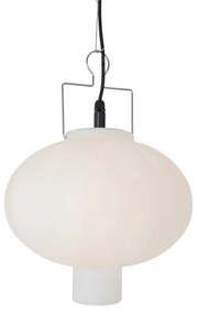 Candeeiro de suspensão exterior branco 35 cm com ficha IP44 - Pion Moderno
