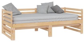 Estrutura sofá-cama de puxar 2x(90x200) cm pinho maciço