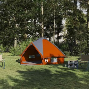 vidaXL Tenda Teepee com telhado Cinza e Laranja 490 x 410 x 210 cm