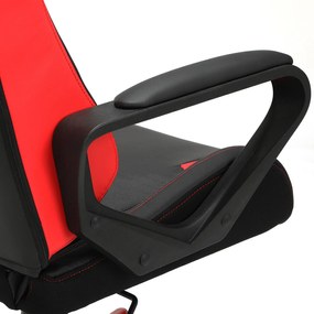 Cadeira Gaming ergonómica Estrutura de aço, regulável em altura, função de balanço preto-vermelho