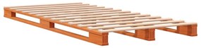 Cama de paletes 90x200 cm madeira de pinho maciça castanho cera