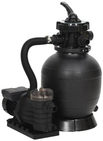 Filtro de areia para piscina com pré-filtro preto