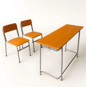 Pack Mesa Escolar MDF 1100x400x750mm + Cadeira - Riva
