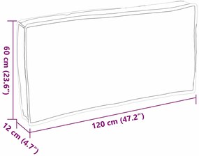 Almofada de pallet para assento e costa, estampa de folhas 120x60x12 c