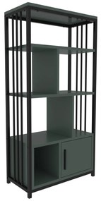 Estante Valero – Preto e Verde – 60 cm x 120 cm x 29,6 cm