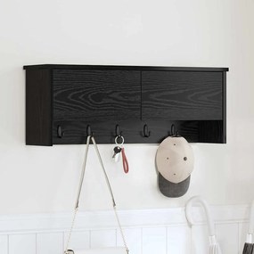 vidaXL Cabideiro de Parede Carvalho preto 80 x 20 x 30 cm