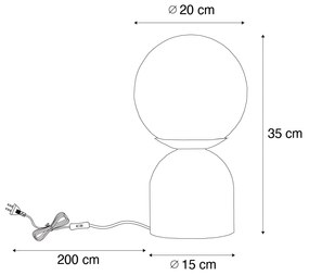 LED Hotel chique tafellamp donkerbrons met helder glas incl. E27 lichtsnoer - Pallon Trend Chique de hotel