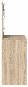 Mesa de Maquilhagem com Luzes LED Carvalho Sonoma 78.5x41x135 cm