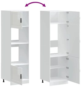 Armários forno 2pcs Porto derivados de madeira branco brilhante