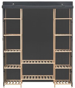 Roupeiro 135x40x170 cm tecido cinzento