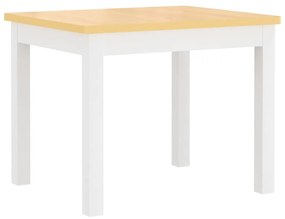 Conjunto Infantil de Mesa e 2 Cadeiras - Branco/Castanho - Design Nórd