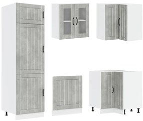 14 peças armário de cozinha conjunto Lucca concreto cinza